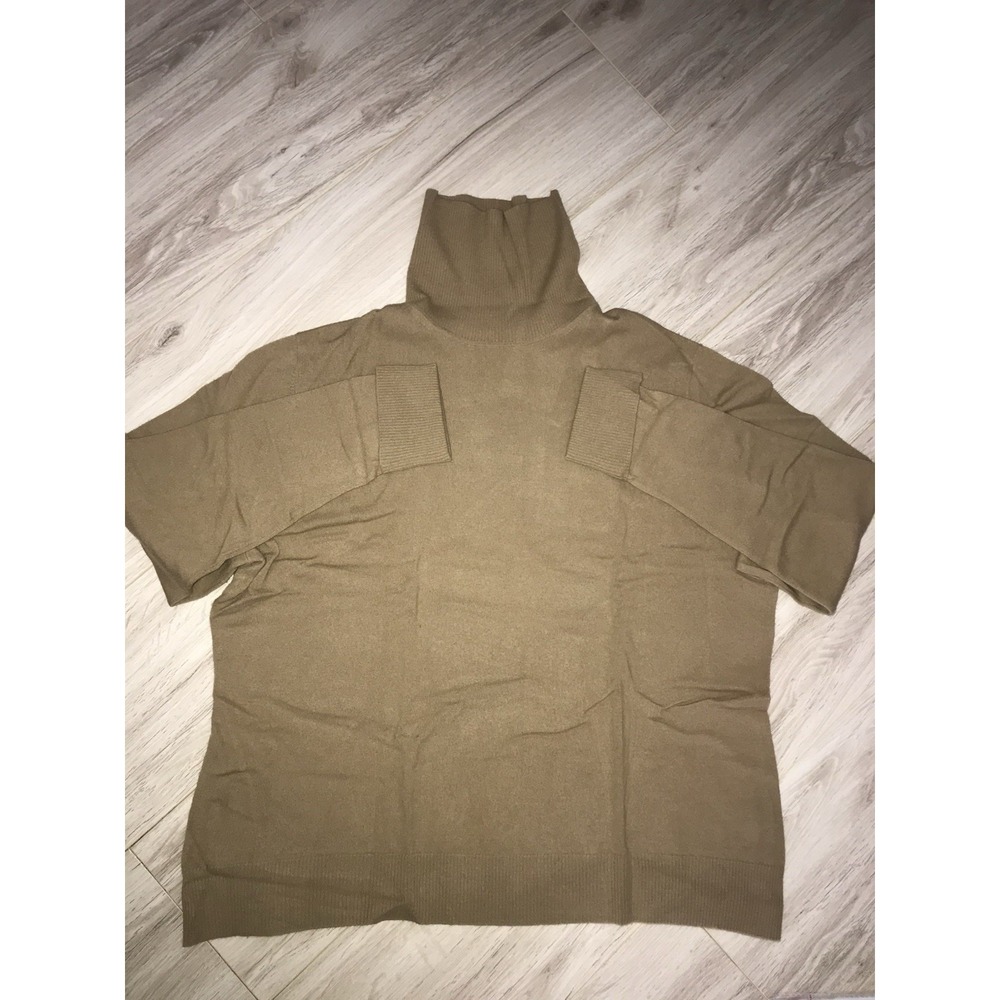 LAFAYETTE 148 Tan Camel 100% Wool Pullover Turtleneck Sweater Luxury 2X